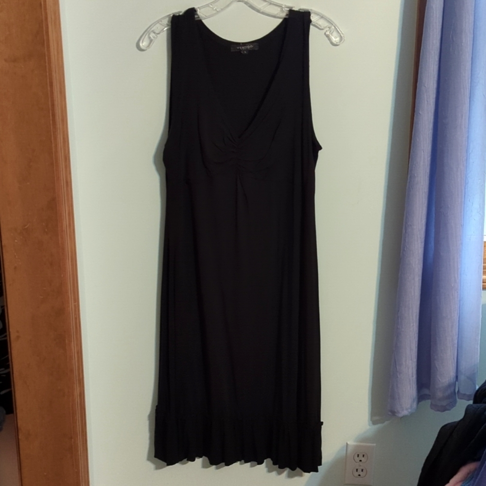 Woman's Black dress with touching